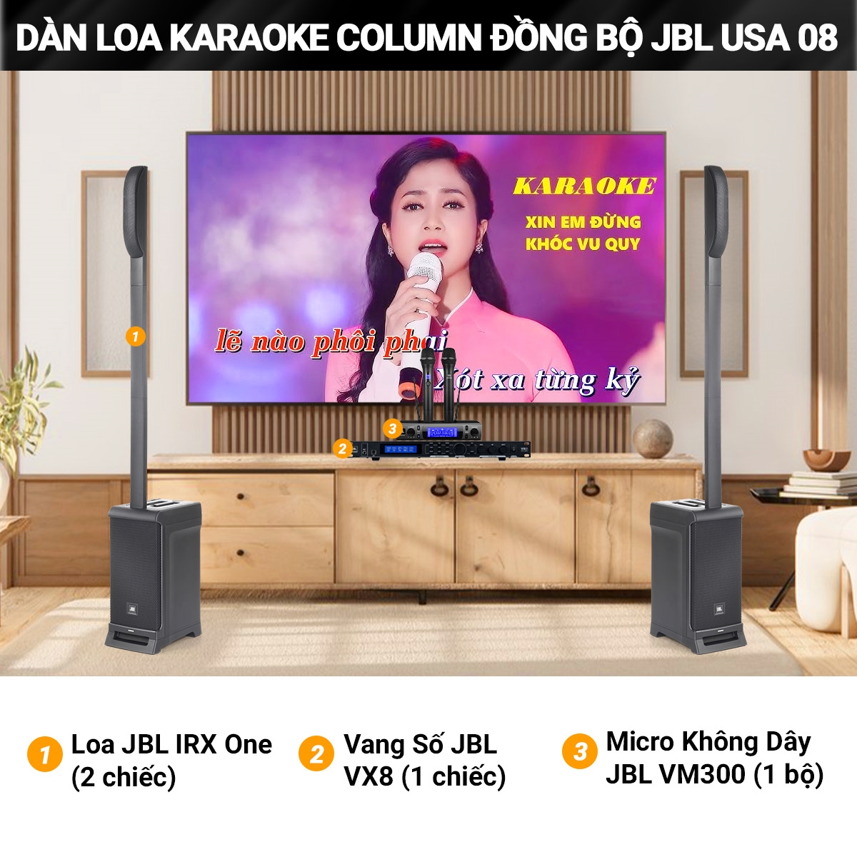 dan loa karaoke column dong bo jbl usa 08