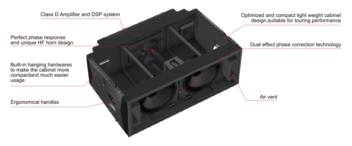 loa array audiocenter k la212 dsp 10