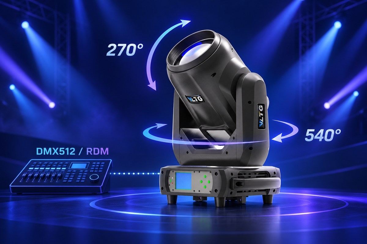 Sơ đồ Pan/Tilt và điều khiển DMX512/RDM của đèn VLTG Mini360