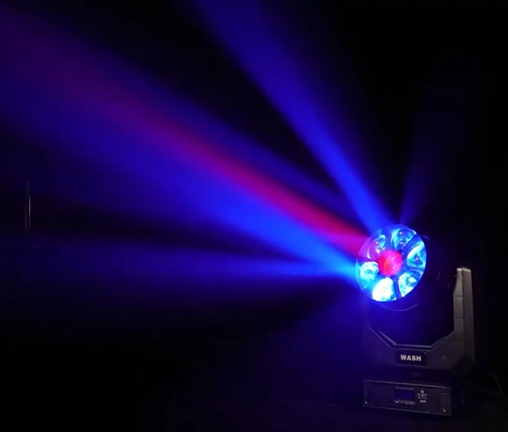 Đèn Moving Wash VLTG Chroma Flux 740F minh họa chùm sáng nhiều màu