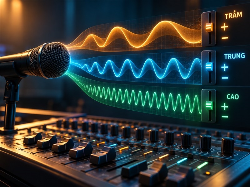 Minh họa 3D EQ thay đổi tương quan dải trầm trung và cao