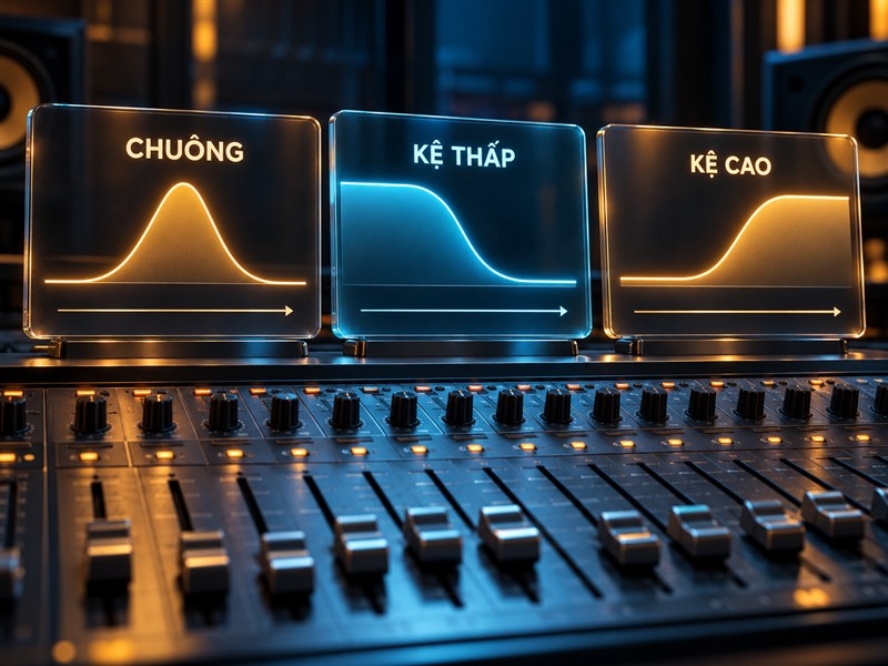 Đường cong minh họa EQ dạng chuông và dạng kệ