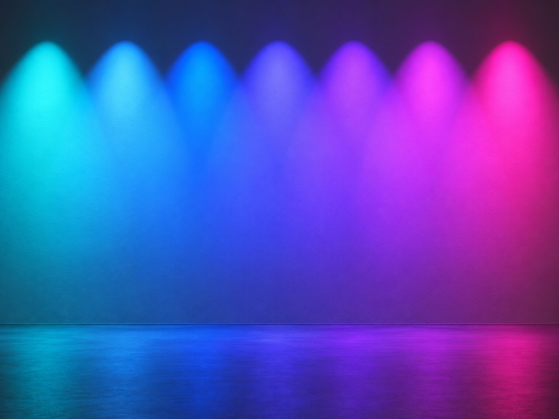 Chuỗi vùng sáng chuyển dần từ cyan qua xanh dương đến magenta