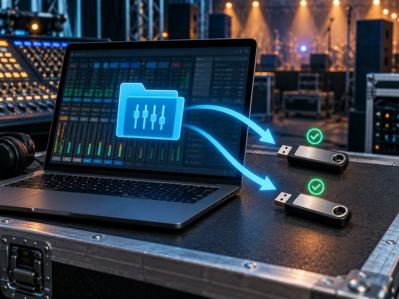 Minh họa 3D sao lưu show file từ máy tính sang hai USB