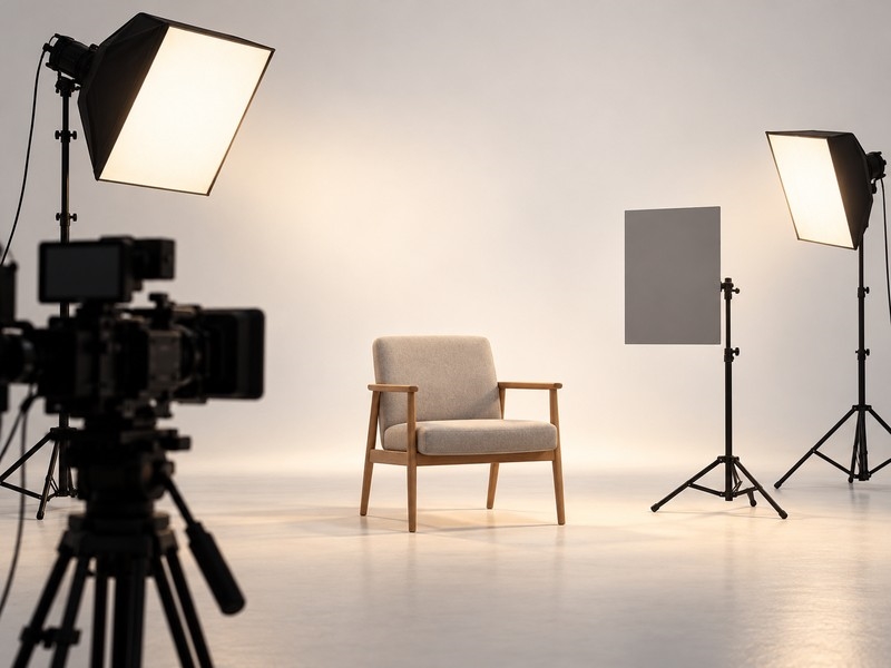Camera quan sát thẻ xám trong không gian minh họa có ánh sáng trắng đồng nhất