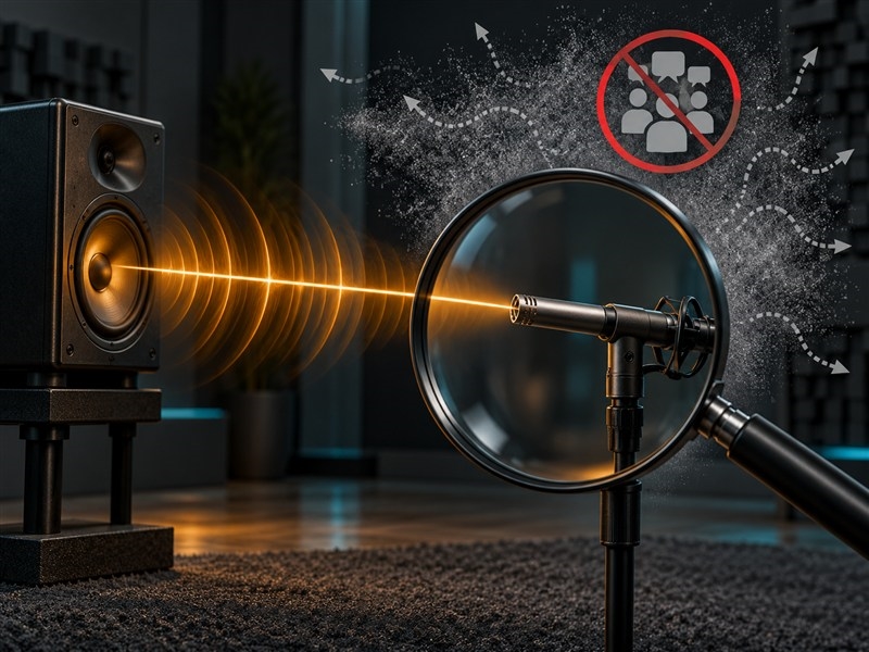 Minh họa 3D tiếng ồn gần micro ảnh hưởng điều kiện đo coherence