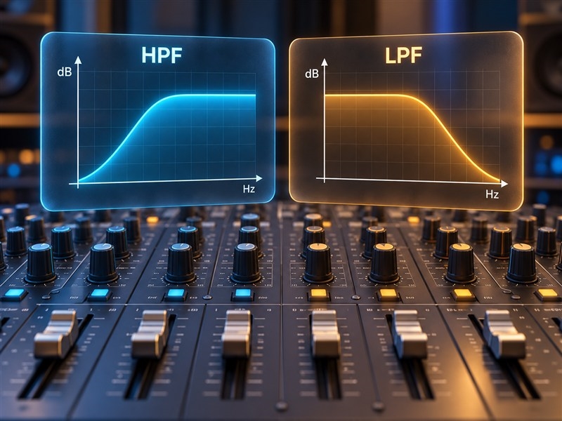 Minh họa 3D đường HPF giữ dải cao và LPF giữ dải thấp